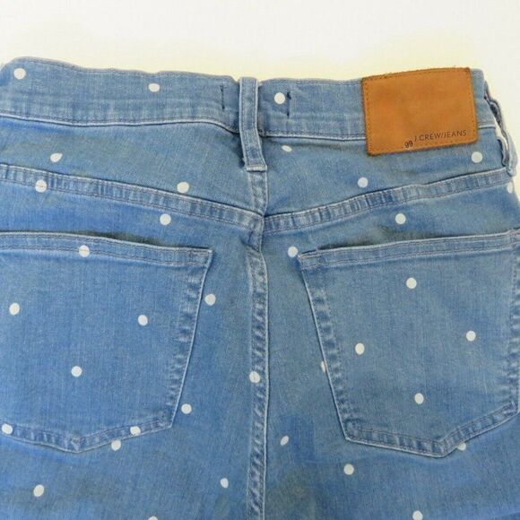 J Crew Jeans Vintage Straight Blue White Polka Dot Stretch Pants Women’s… - Picture 6 of 9